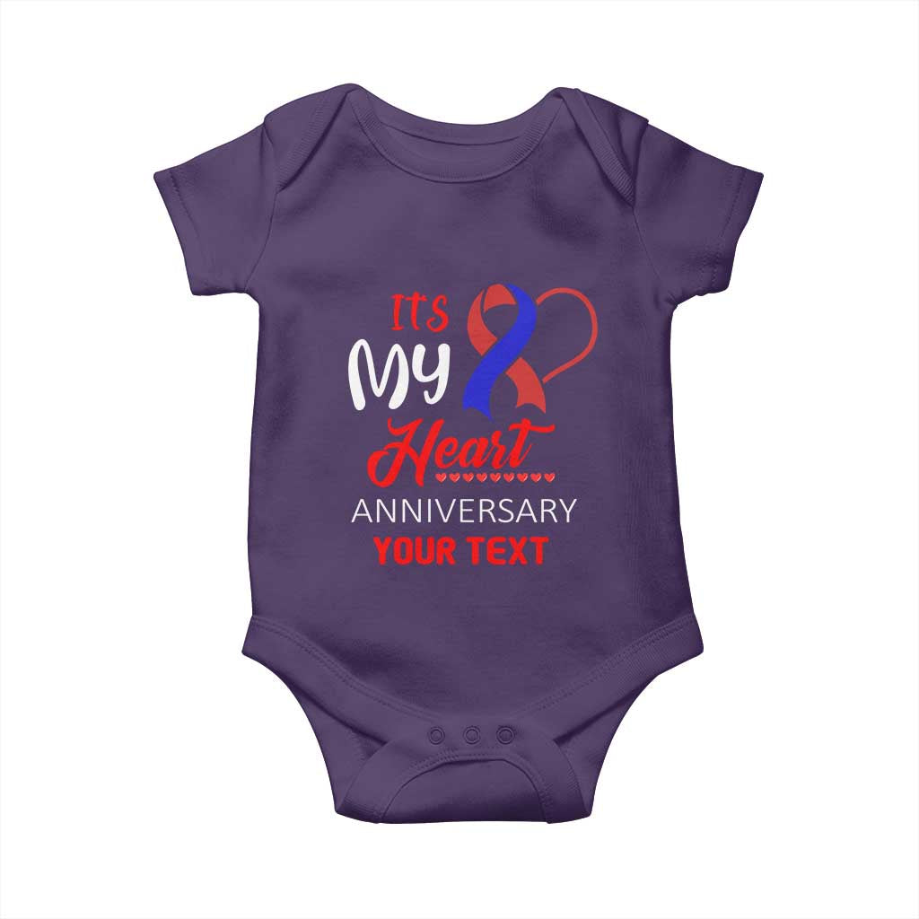 Personalized CHD Awareness Baby Onesie Custom Text It's My Heart Anniversary