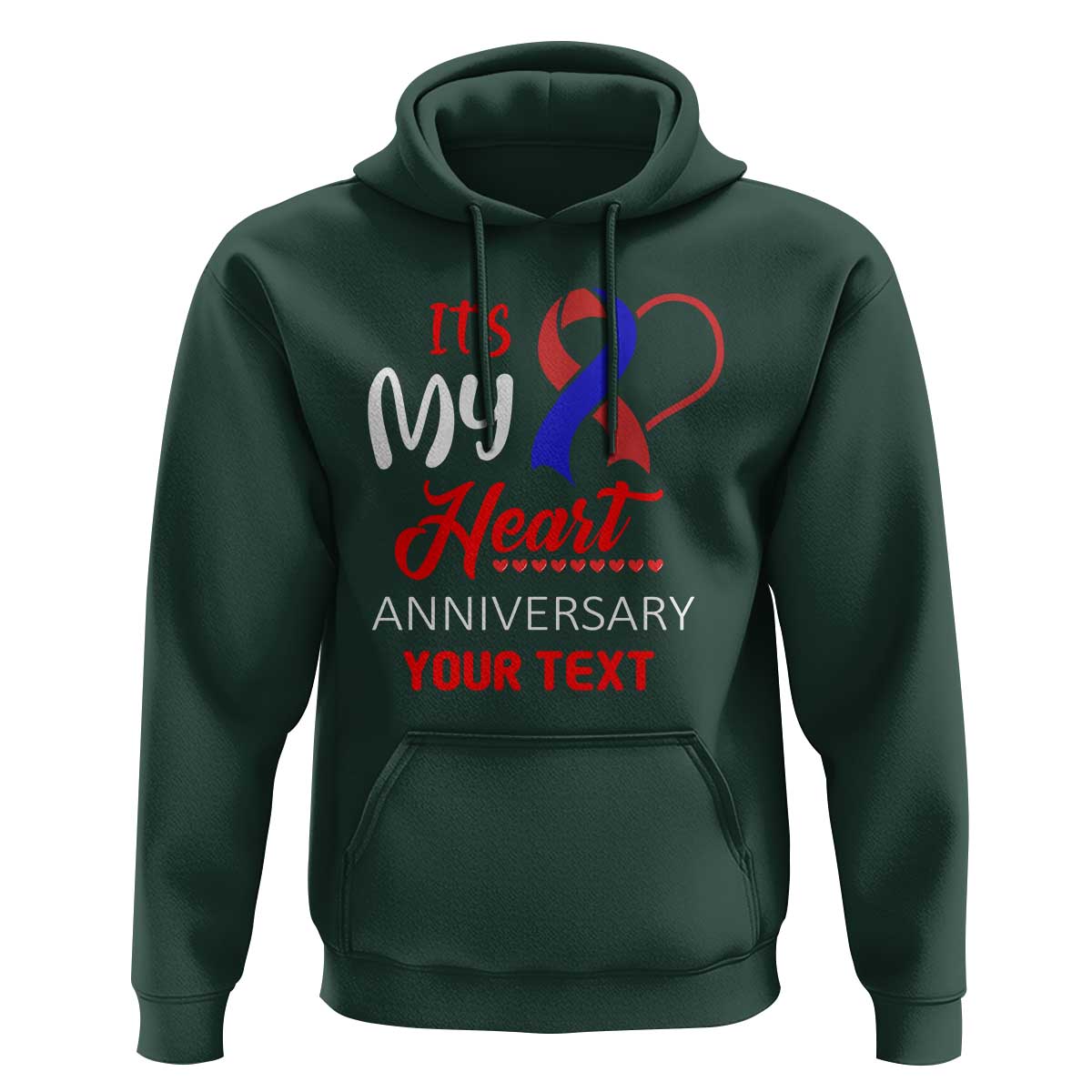 Personalized CHD Awareness Hoodie Custom Text It's My Heart Anniversary