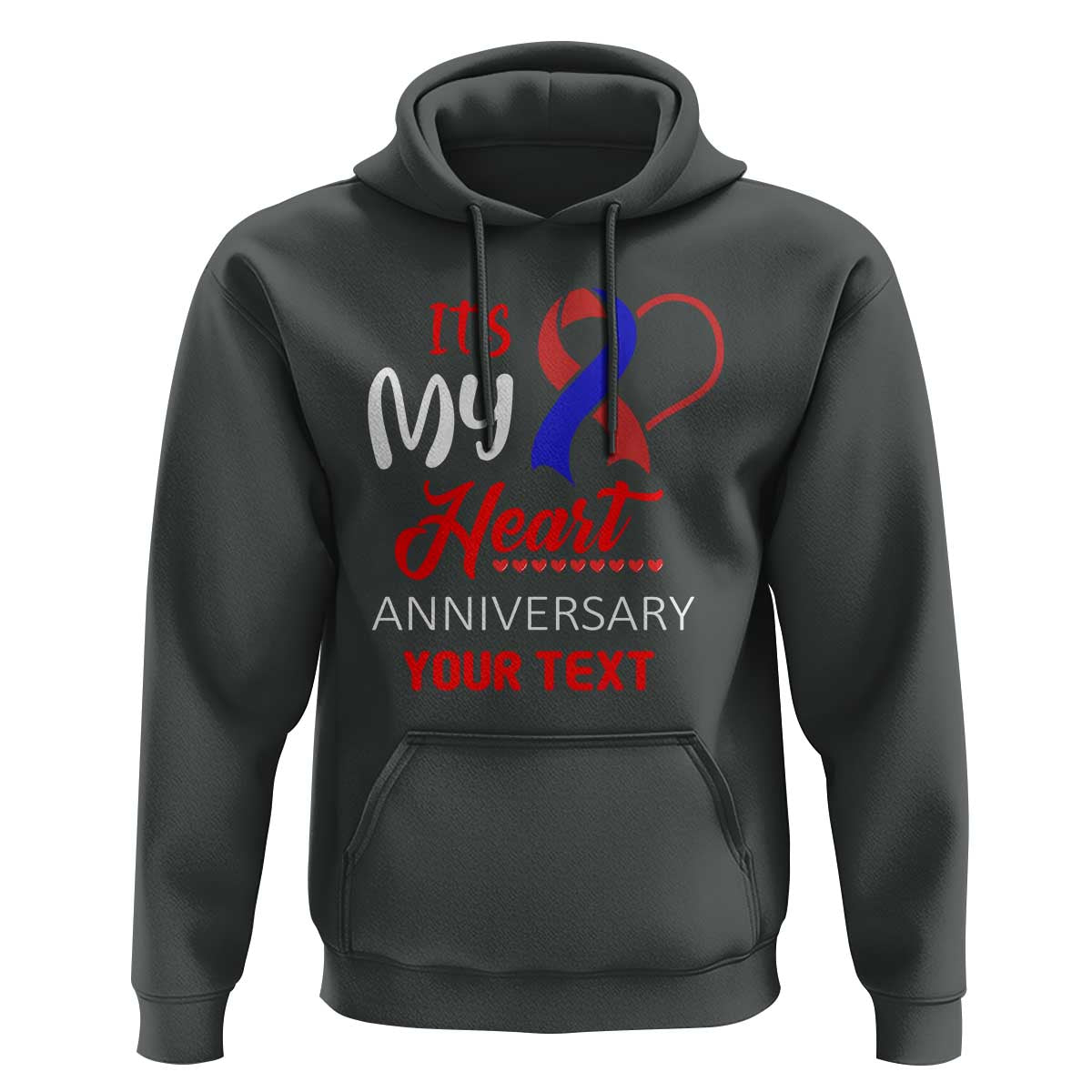 Personalized CHD Awareness Hoodie Custom Text It's My Heart Anniversary