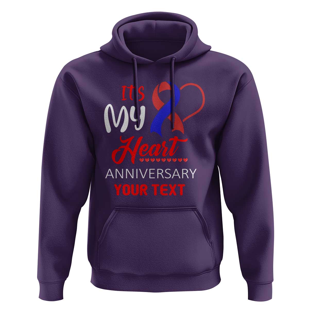 Personalized CHD Awareness Hoodie Custom Text It's My Heart Anniversary
