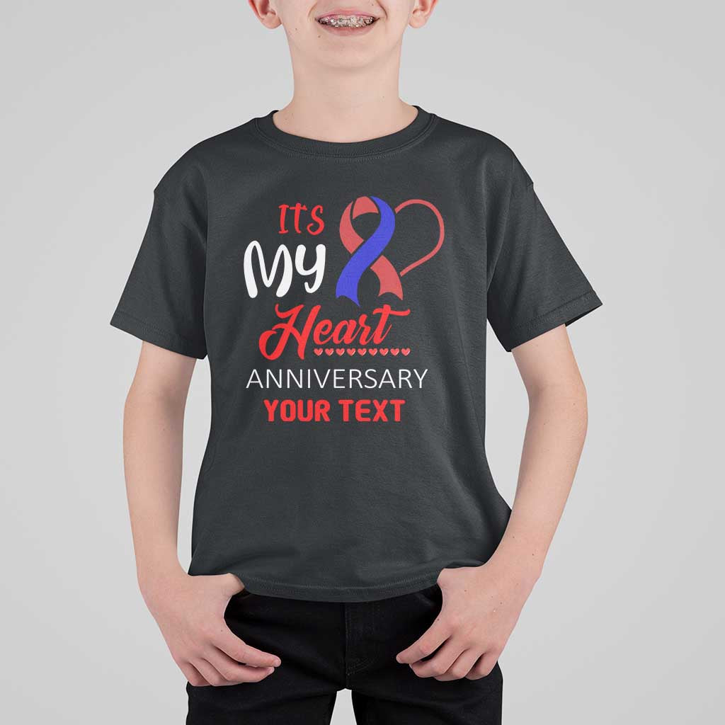 Personalized CHD Awareness T Shirt For Kid Custom Text It's My Heart Anniversary