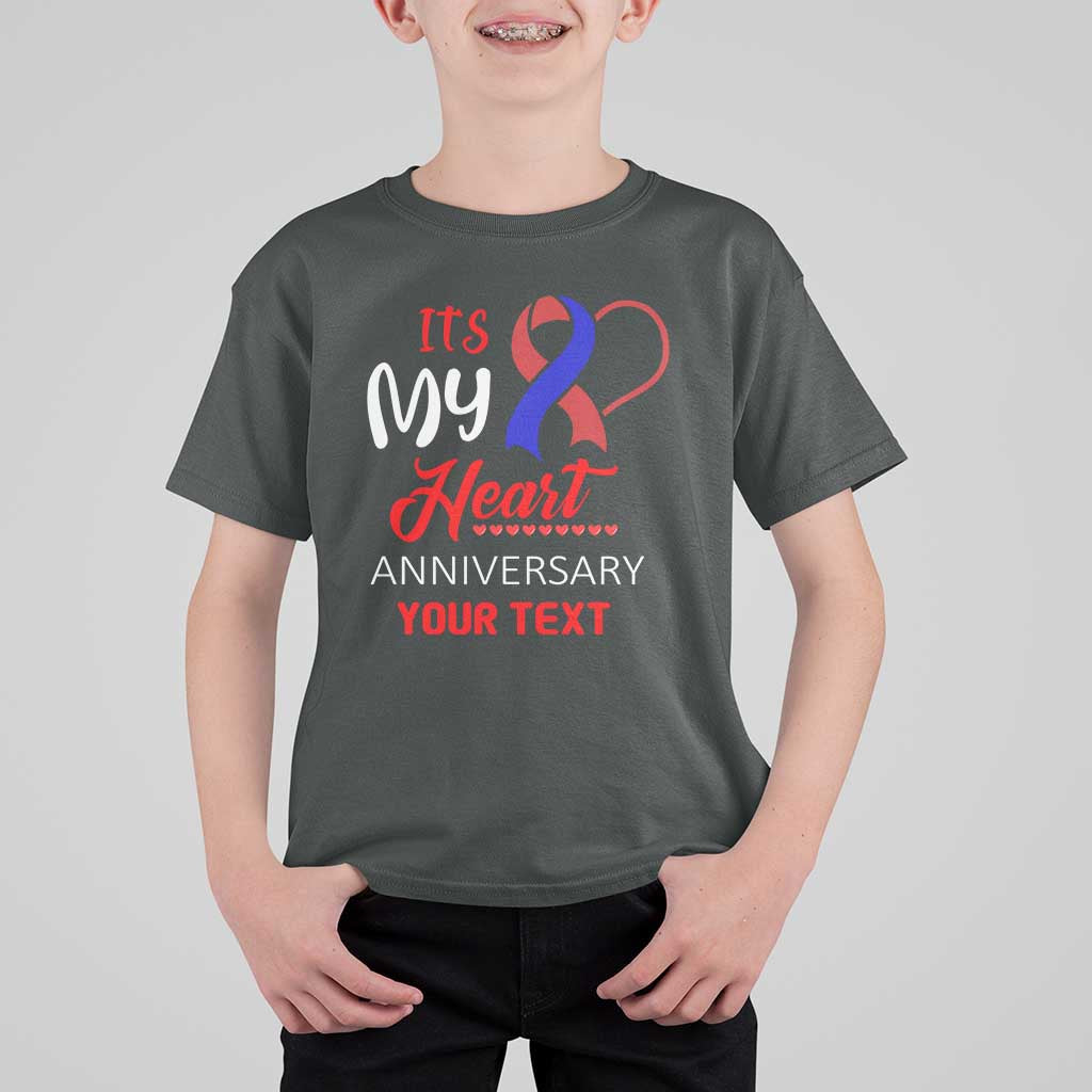 Personalized CHD Awareness T Shirt For Kid Custom Text It's My Heart Anniversary