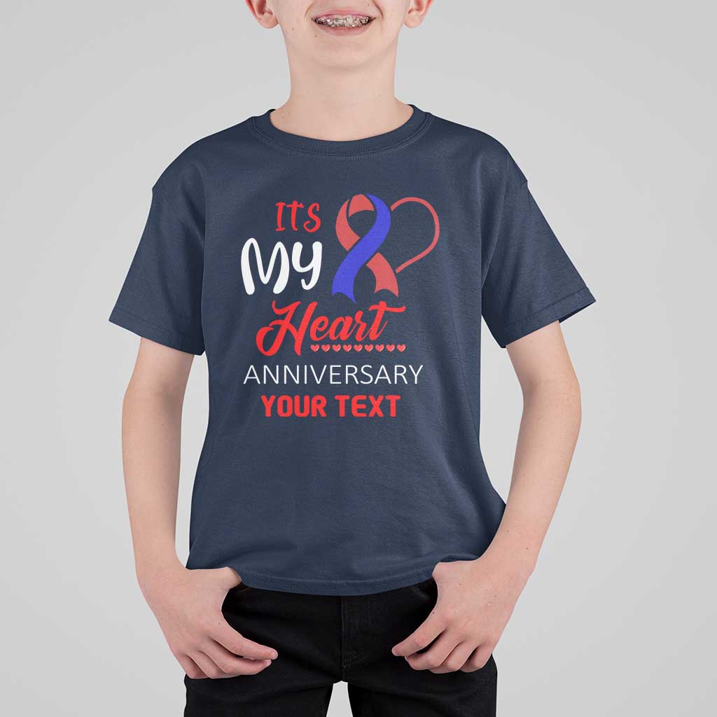 Personalized CHD Awareness T Shirt For Kid Custom Text It's My Heart Anniversary