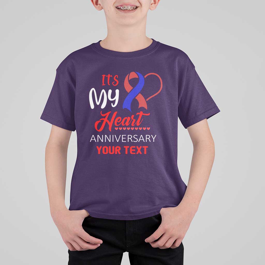 Personalized CHD Awareness T Shirt For Kid Custom Text It's My Heart Anniversary