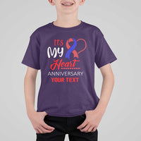Personalized CHD Awareness T Shirt For Kid Custom Text It's My Heart Anniversary