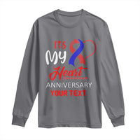 Personalized CHD Awareness Long Sleeve Shirt Custom Text It's My Heart Anniversary
