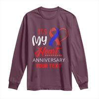 Personalized CHD Awareness Long Sleeve Shirt Custom Text It's My Heart Anniversary
