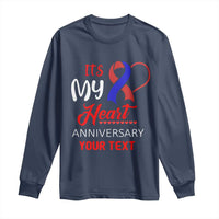 Personalized CHD Awareness Long Sleeve Shirt Custom Text It's My Heart Anniversary
