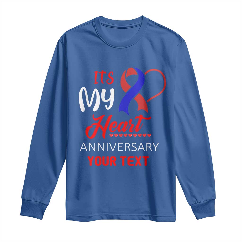 Personalized CHD Awareness Long Sleeve Shirt Custom Text It's My Heart Anniversary