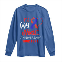 Personalized CHD Awareness Long Sleeve Shirt Custom Text It's My Heart Anniversary