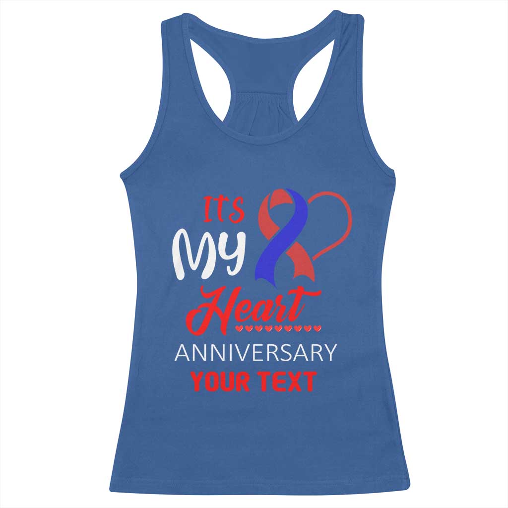 Personalized CHD Awareness Racerback Tank Top Custom Text It's My Heart Anniversary
