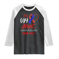 Personalized CHD Awareness Raglan Shirt Custom Text It's My Heart Anniversary