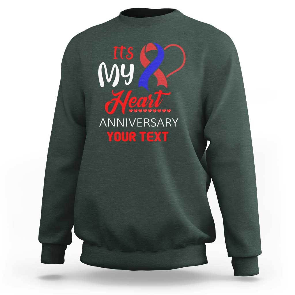 Personalized CHD Awareness Sweatshirt Custom Text It's My Heart Anniversary