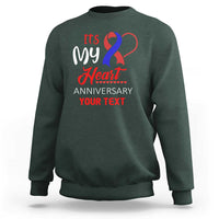 Personalized CHD Awareness Sweatshirt Custom Text It's My Heart Anniversary