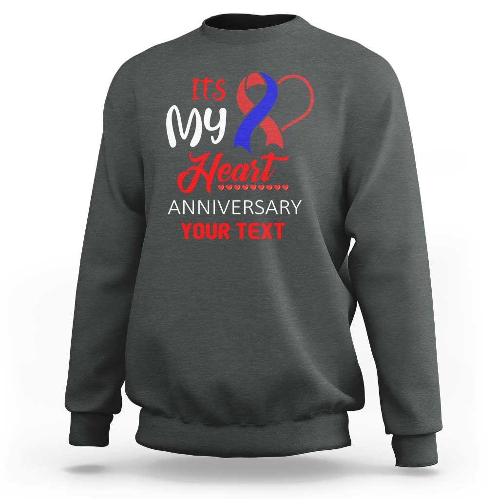 Personalized CHD Awareness Sweatshirt Custom Text It's My Heart Anniversary