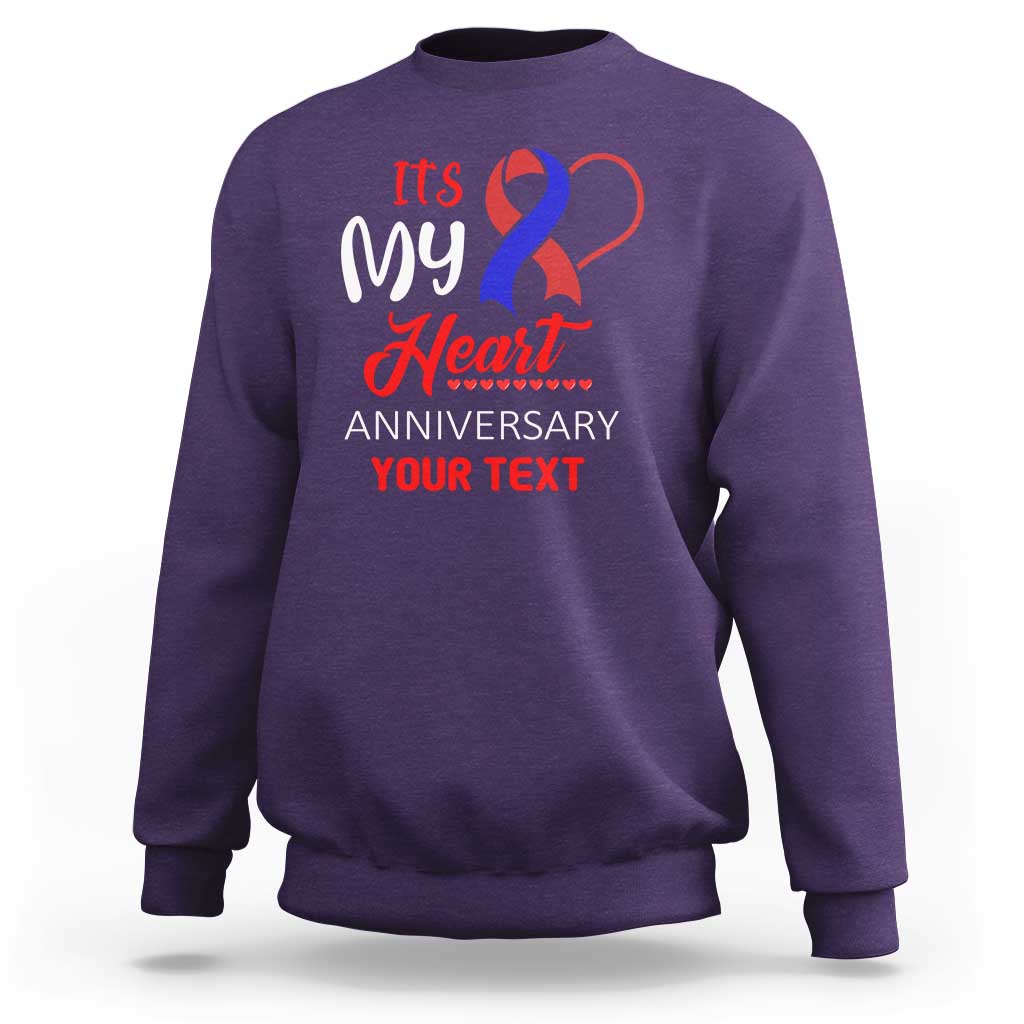 Personalized CHD Awareness Sweatshirt Custom Text It's My Heart Anniversary