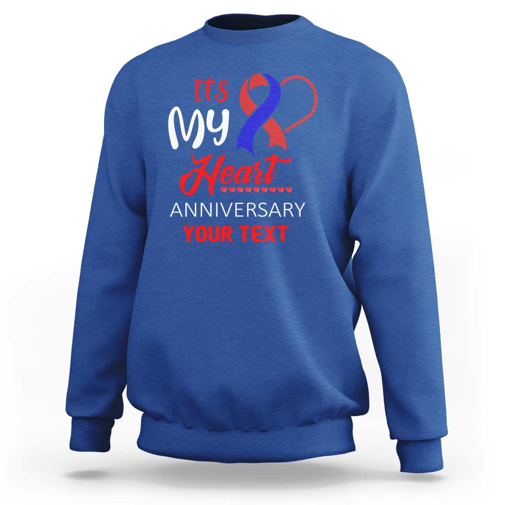 Personalized CHD Awareness Sweatshirt Custom Text It's My Heart Anniversary