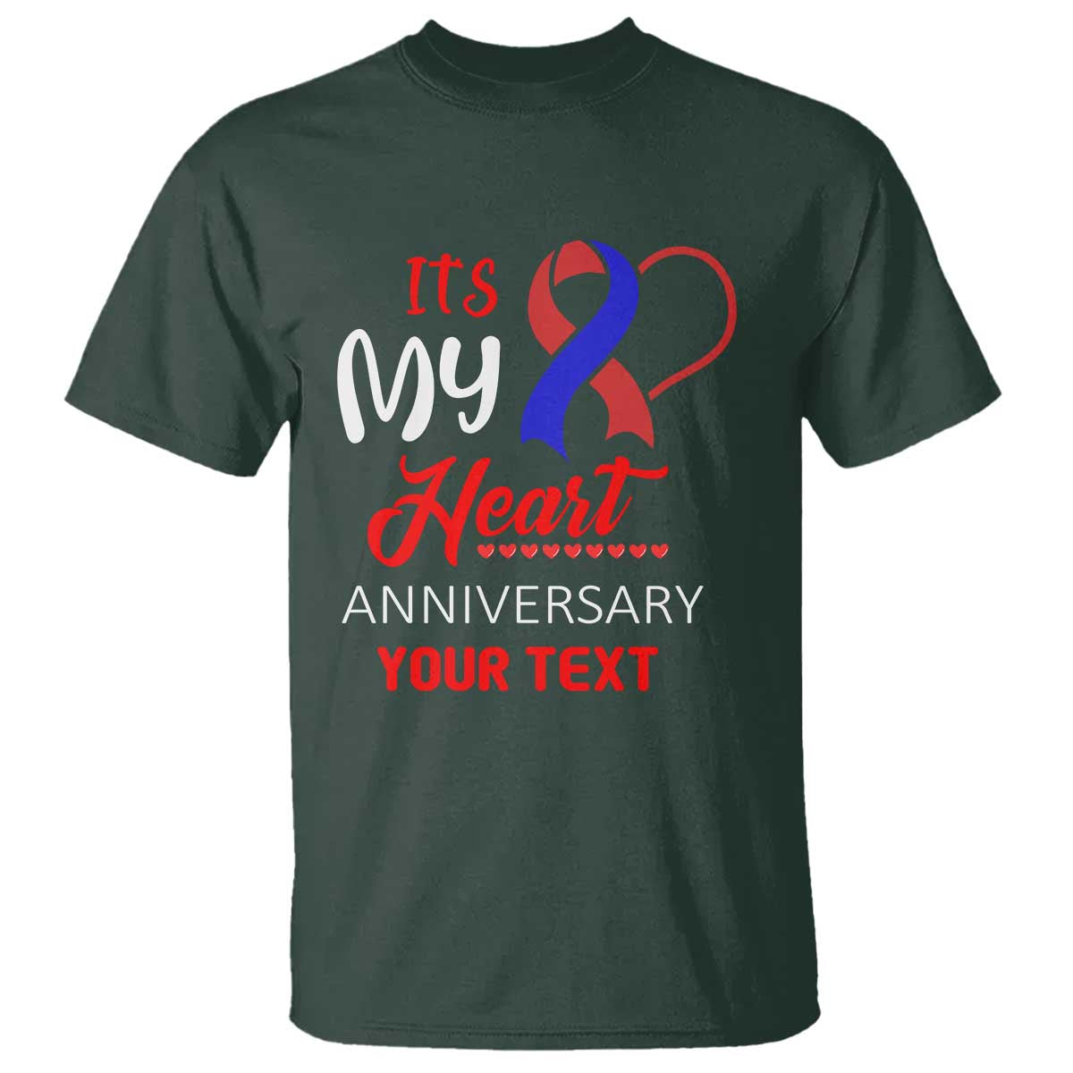 Personalized CHD Awareness T Shirt Custom Text It's My Heart Anniversary