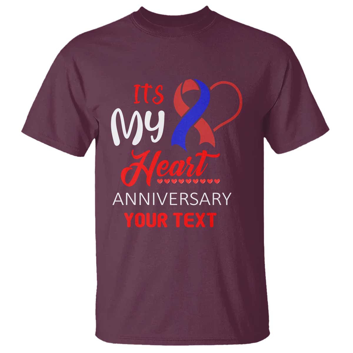 Personalized CHD Awareness T Shirt Custom Text It's My Heart Anniversary