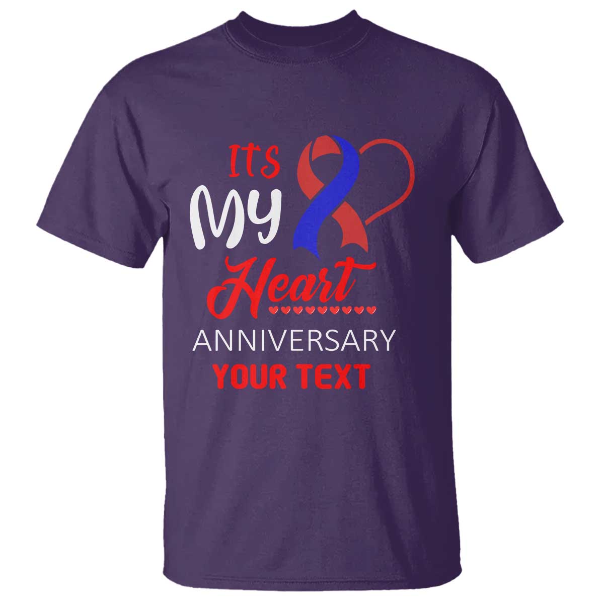 Personalized CHD Awareness T Shirt Custom Text It's My Heart Anniversary