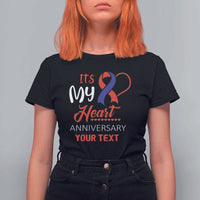 Personalized CHD Awareness T Shirt For Women Custom Text It's My Heart Anniversary