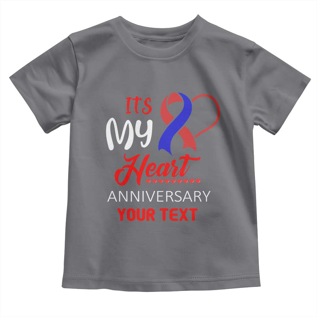 Personalized CHD Awareness Toddler T Shirt Custom Text It's My Heart Anniversary