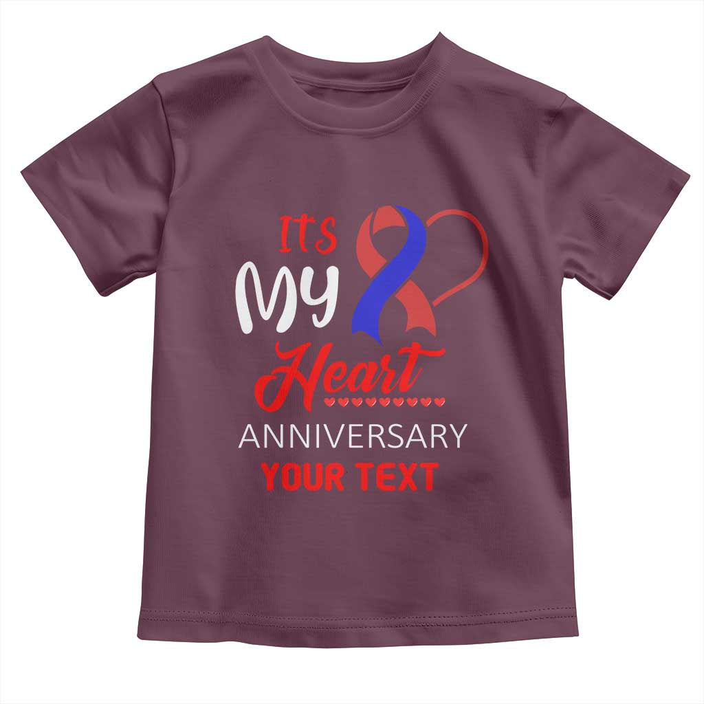 Personalized CHD Awareness Toddler T Shirt Custom Text It's My Heart Anniversary