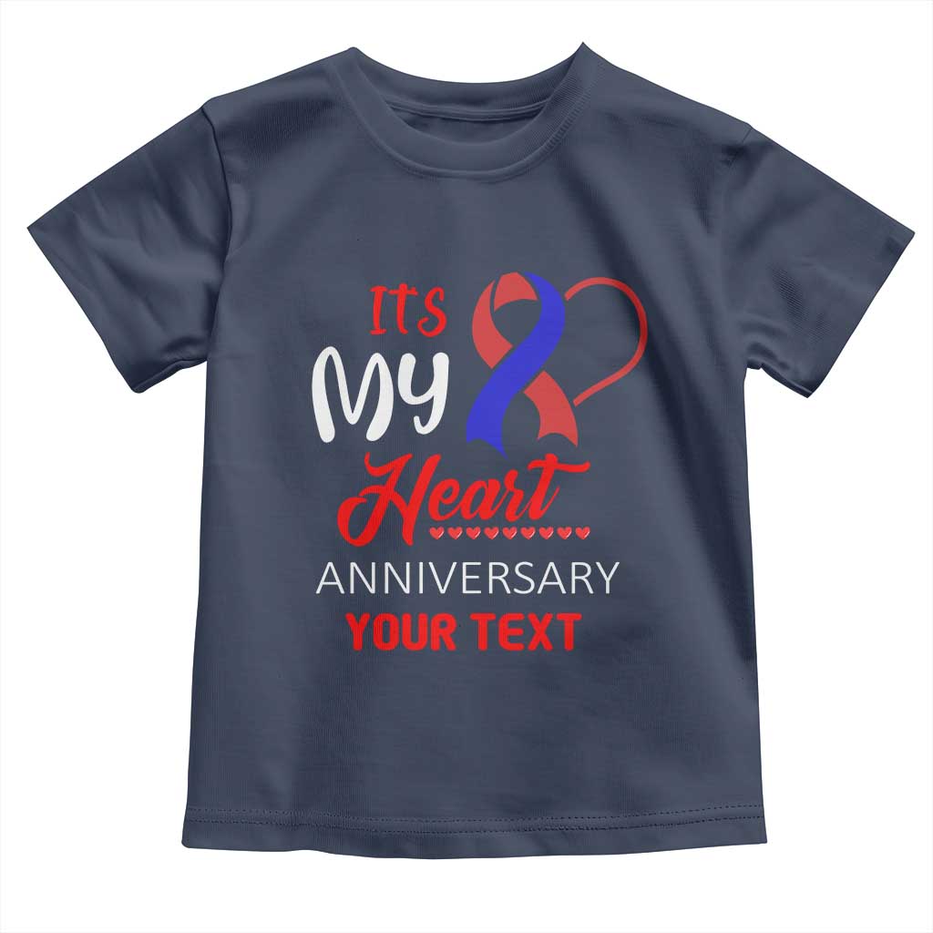 Personalized CHD Awareness Toddler T Shirt Custom Text It's My Heart Anniversary
