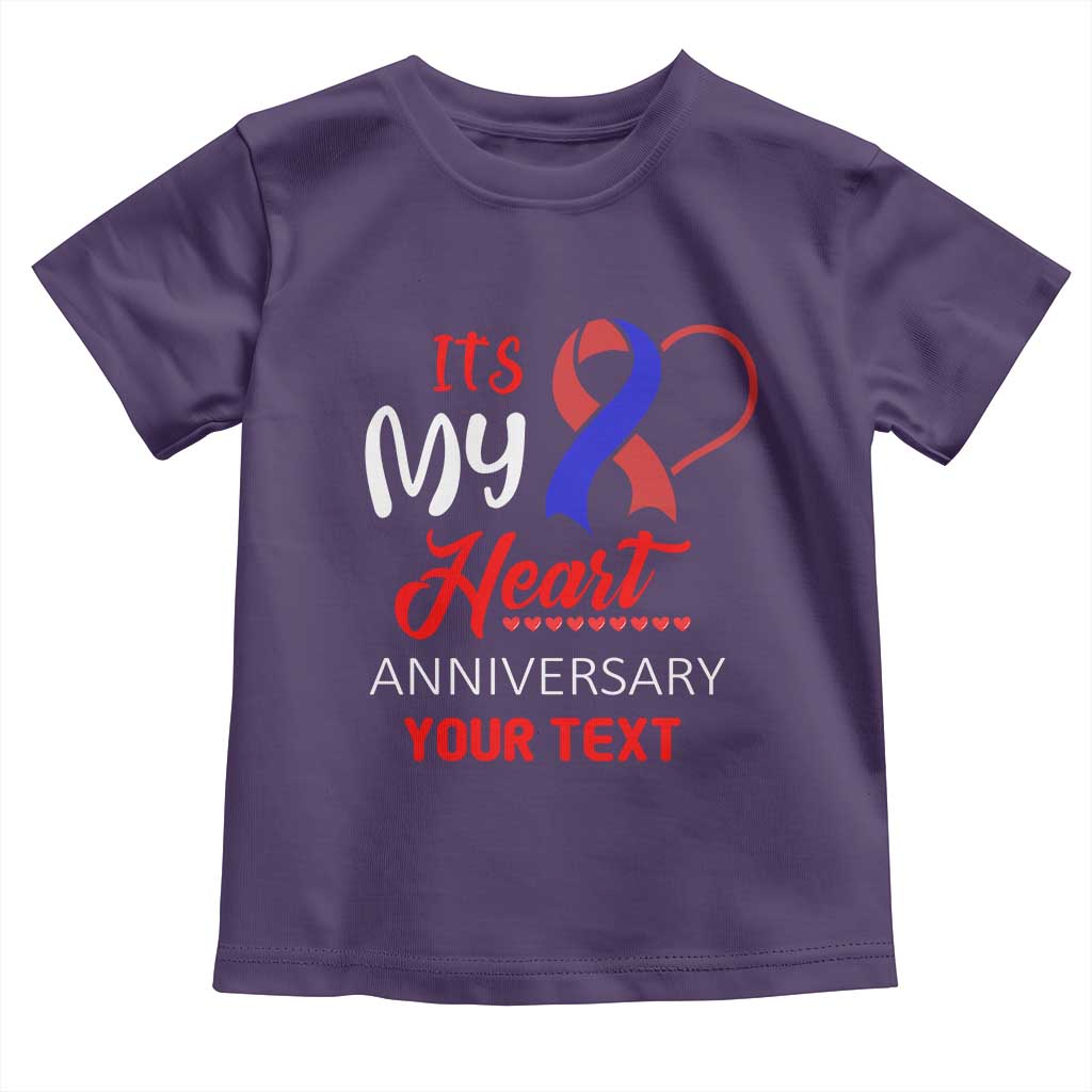 Personalized CHD Awareness Toddler T Shirt Custom Text It's My Heart Anniversary