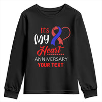 Personalized CHD Awareness Youth Sweatshirt Custom Text It's My Heart Anniversary