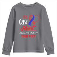 Personalized CHD Awareness Youth Sweatshirt Custom Text It's My Heart Anniversary