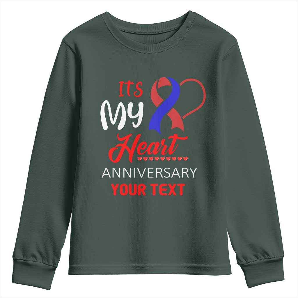 Personalized CHD Awareness Youth Sweatshirt Custom Text It's My Heart Anniversary