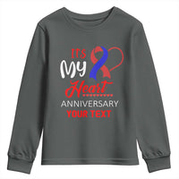 Personalized CHD Awareness Youth Sweatshirt Custom Text It's My Heart Anniversary