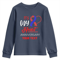 Personalized CHD Awareness Youth Sweatshirt Custom Text It's My Heart Anniversary