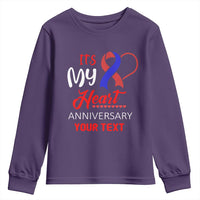 Personalized CHD Awareness Youth Sweatshirt Custom Text It's My Heart Anniversary