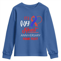 Personalized CHD Awareness Youth Sweatshirt Custom Text It's My Heart Anniversary