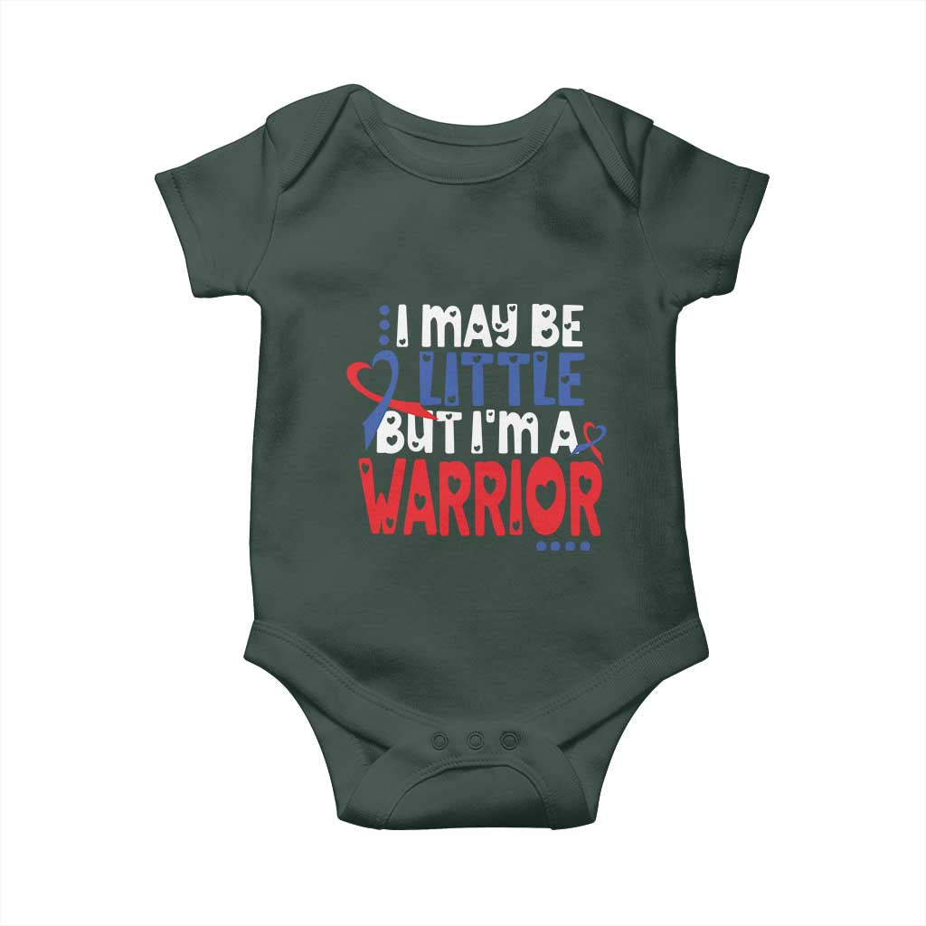 Congenital Heart Disease CHD Awareness Baby Onesie I May Be Little But I'm A Warrior