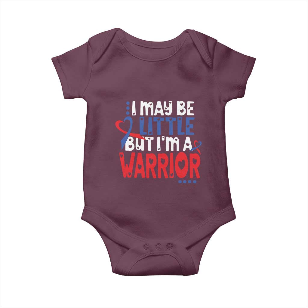 Congenital Heart Disease CHD Awareness Baby Onesie I May Be Little But I'm A Warrior