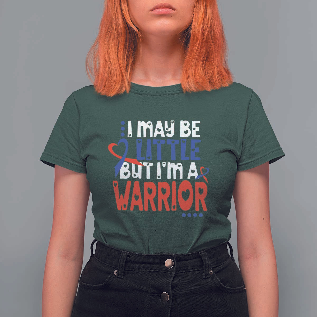 Congenital Heart Disease CHD Awareness T Shirt For Women I May Be Little But I'm A Warrior