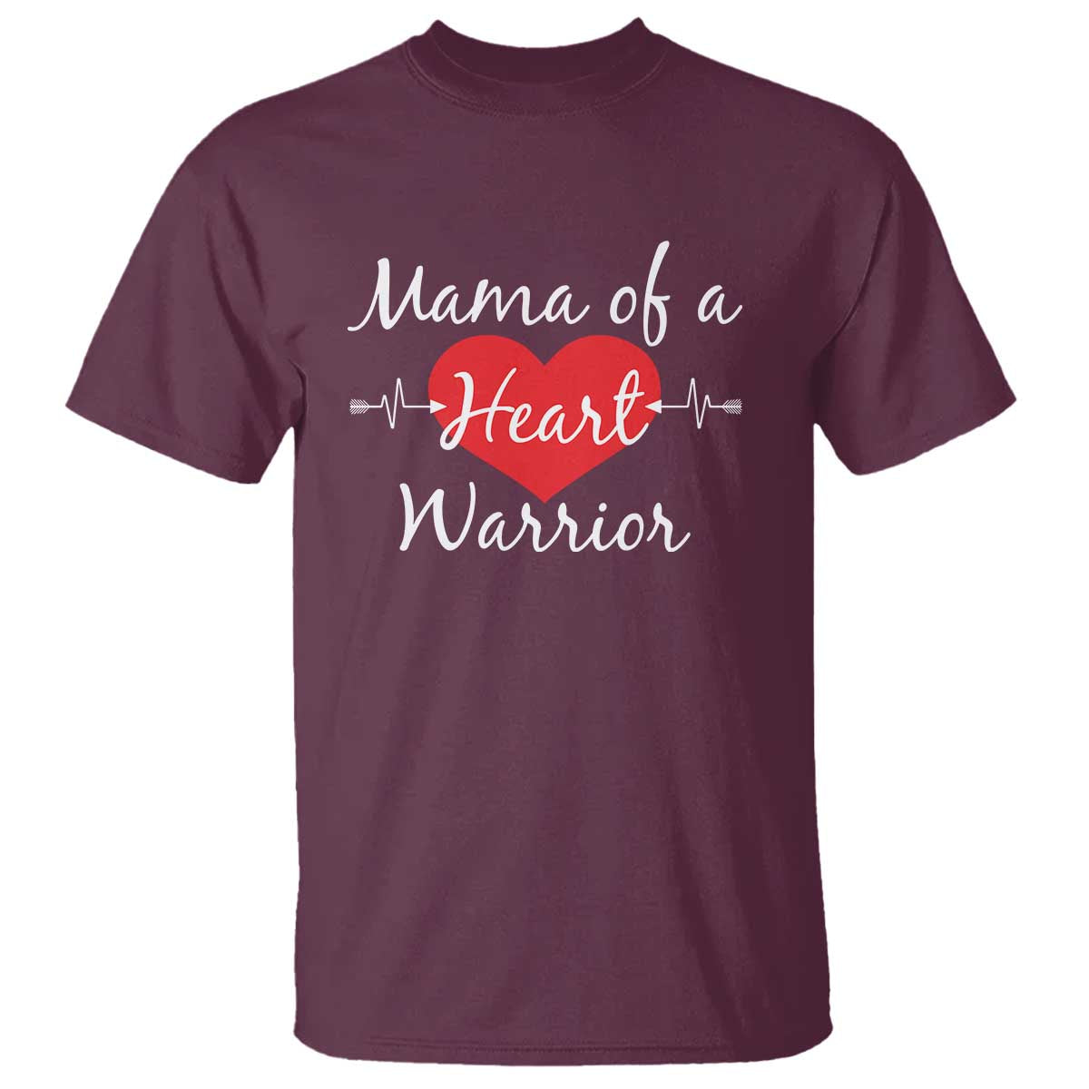 Mama Of A Heart Warrior T Shirt CHD Awareness Heart