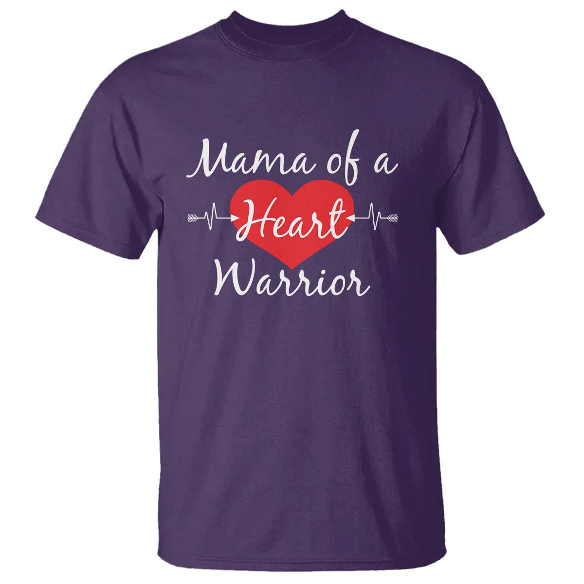 Mama Of A Heart Warrior T Shirt CHD Awareness Heart