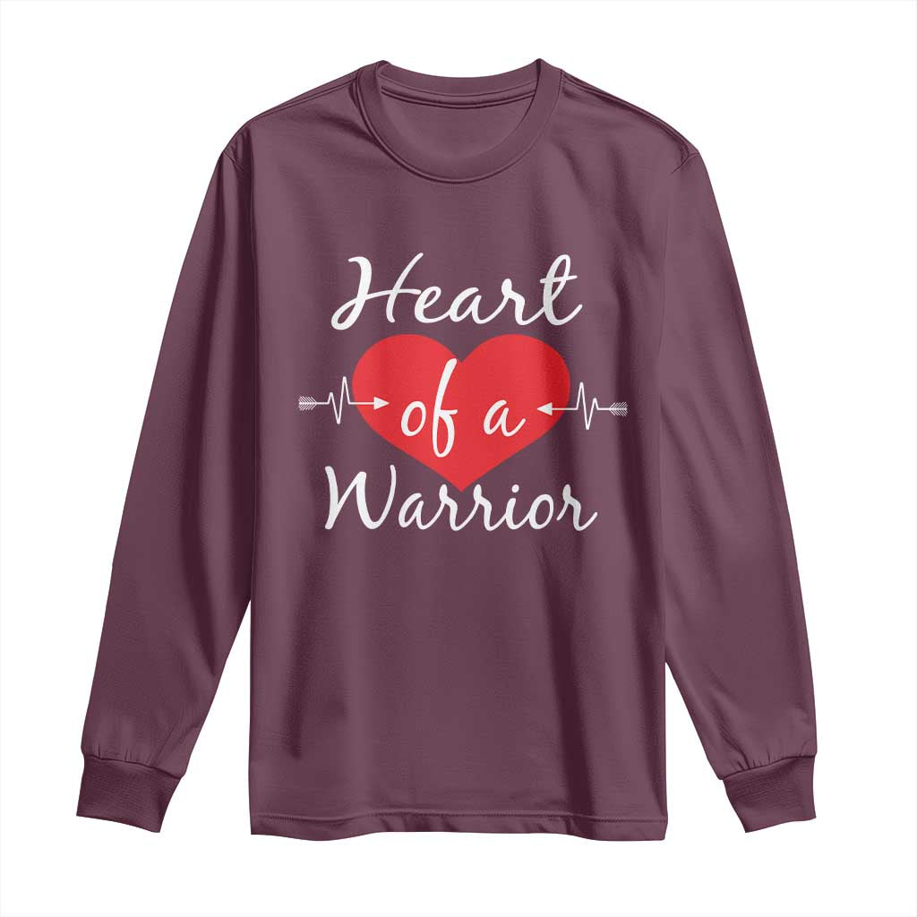 Heart Of A Warrior Long Sleeve Shirt CHD Awareness Heart