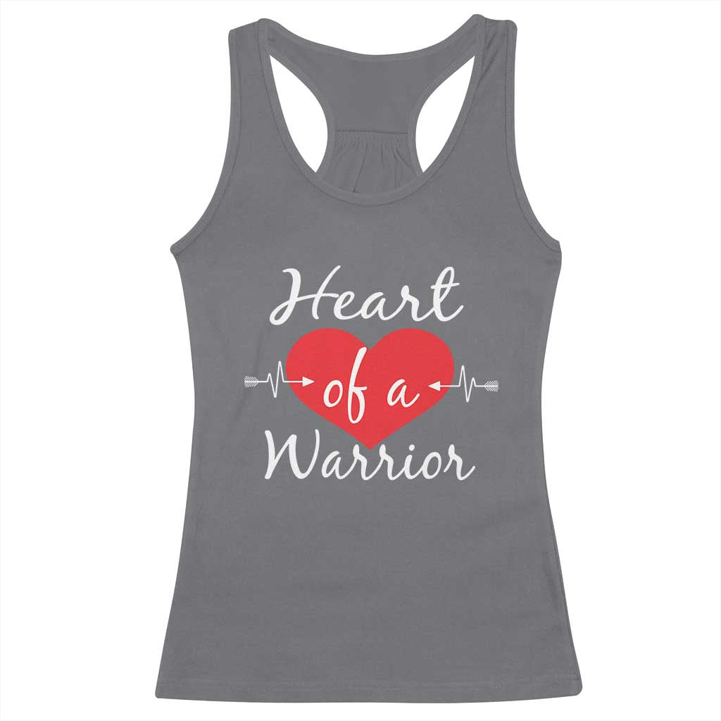Heart Of A Warrior Racerback Tank Top CHD Awareness Heart