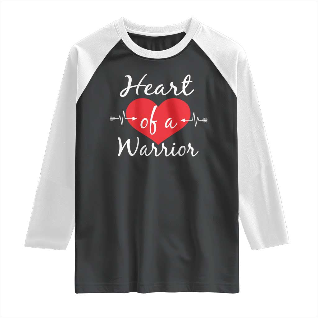 Heart Of A Warrior Raglan Shirt CHD Awareness Heart