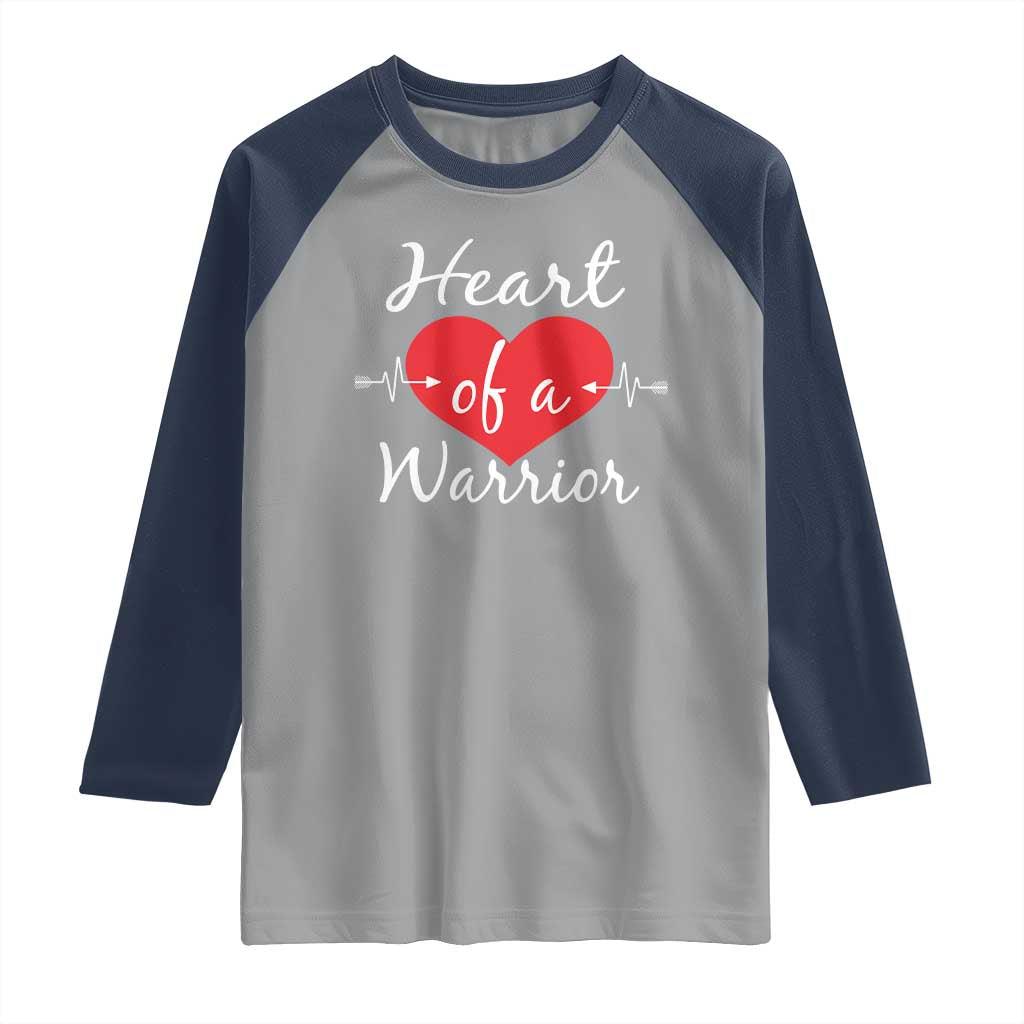 Heart Of A Warrior Raglan Shirt CHD Awareness Heart