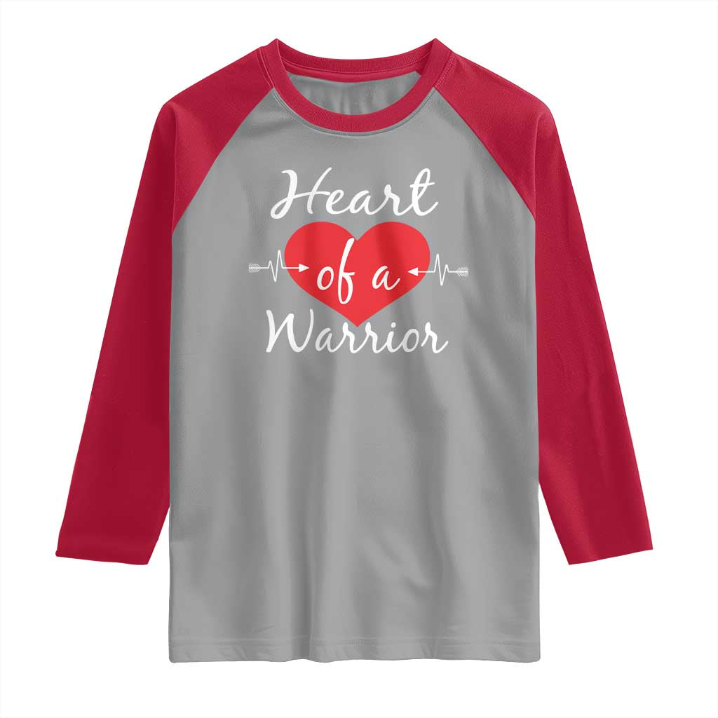 Heart Of A Warrior Raglan Shirt CHD Awareness Heart