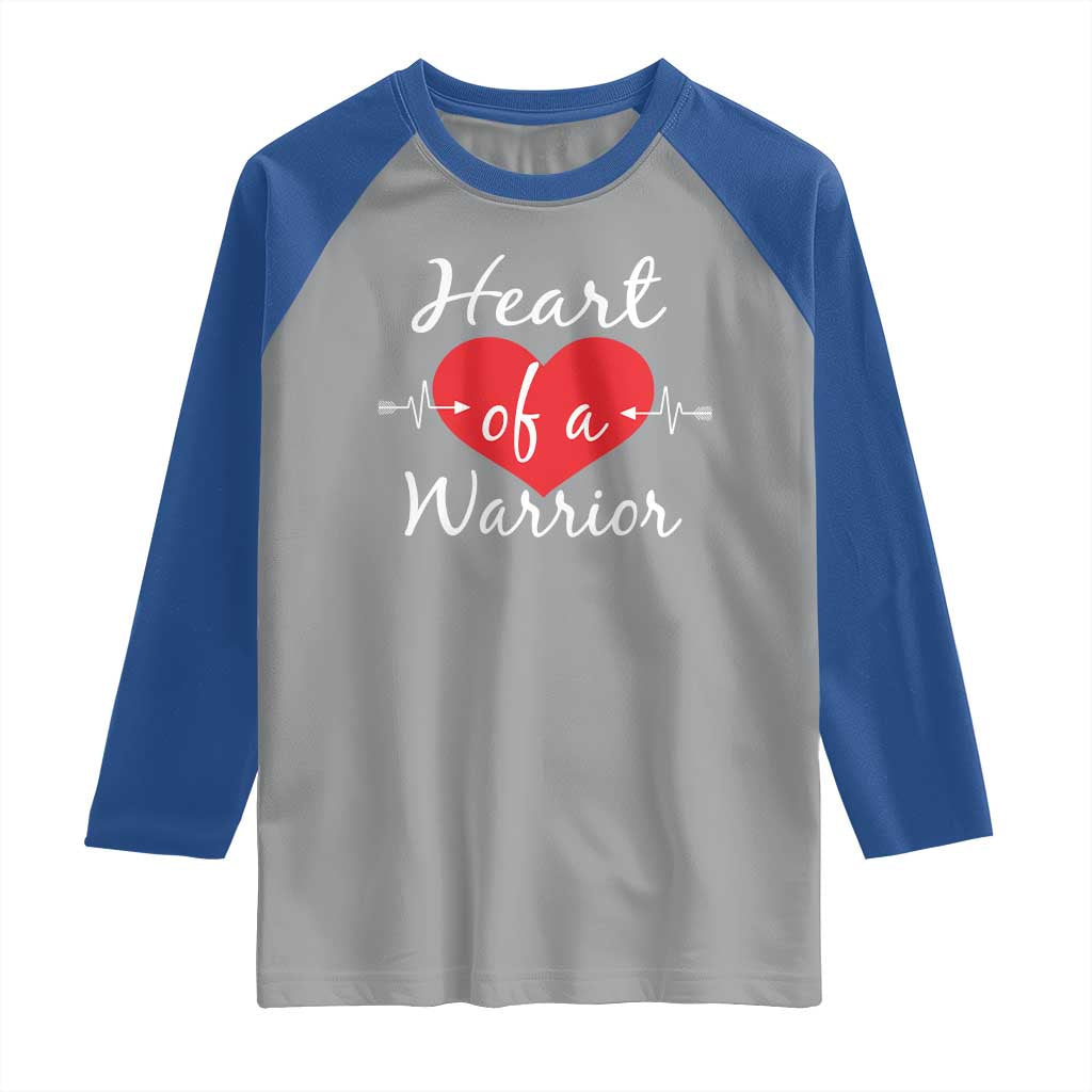 Heart Of A Warrior Raglan Shirt CHD Awareness Heart