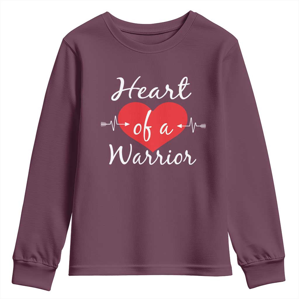 Heart Of A Warrior Youth Sweatshirt CHD Awareness Heart