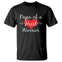 Papa Of A Heart Warrior T Shirt CHD Awareness Heart