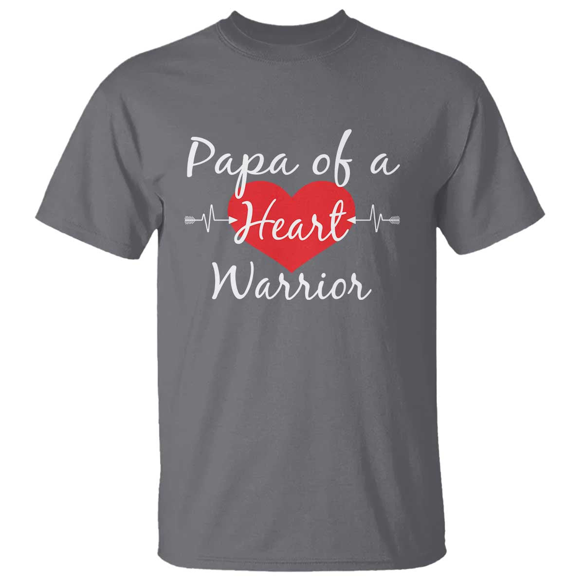 Papa Of A Heart Warrior T Shirt CHD Awareness Heart
